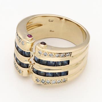 Bague - 14 carats Or jaune Diamant (Naturelle)