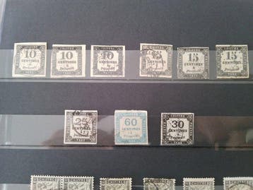 Frankrijk 1861/1884 - Lot belastingzegels Frankrijk, jaren, Gestempeld