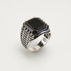 Zonder minimumprijs - Ring Zilver Onyx - Herenring