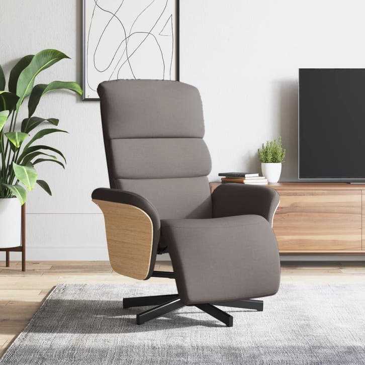 vidaXL Fauteuil verstelbaar met voetensteun stof taupe, Huis en Inrichting, Fauteuils, Nieuw, Verzenden