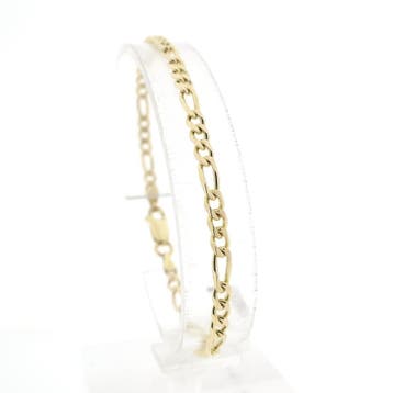Gouden Figaro schakelarmband, Ophalen of Verzenden, Gebruikt, Goud, Goud