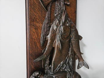 Antiek Diepzeeleven van massief brons - Wandbord - Brons