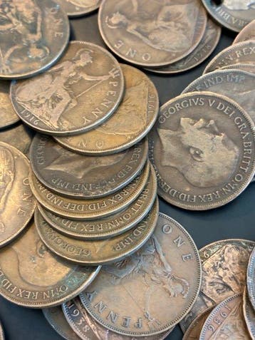 Verenigd Koninkrijk. George V. 1 Penny (Lot of 80 coins)