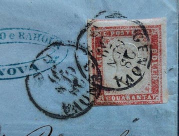 Italiaanse oude staten - Sardinië - Driekleurige frankering, Gestempeld
