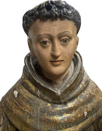 sculptuur, Sant’Agostino - XVIII secolo - 106 cm - Verguld, Antiek en Kunst