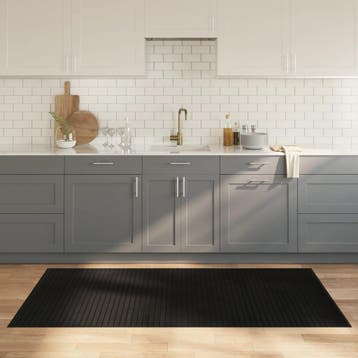 vidaXL Vloerkleed rechthoekig 100x200 cm bamboe zwart, Verzenden