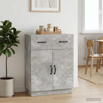 vidaXL Dressoir met lade Betongrijs 66 x 34,5 x 87 cm, Huis en Inrichting, Verzenden, Nieuw