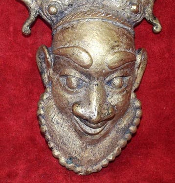 Beeldje, Masque Africain Bamoun du Cameroun en cire perdue -