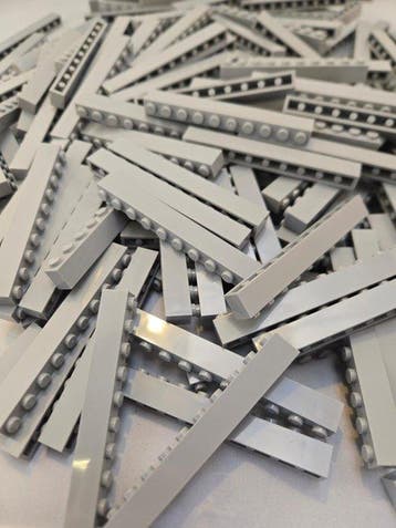 Lego Onderdelen - New Brick 1 x 10 Light Bluish Gray 200pcs, Nieuw