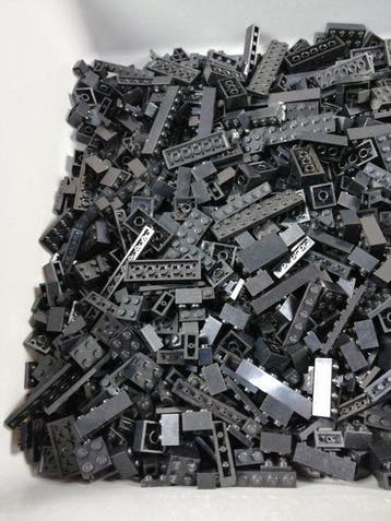 Lego - geen serie - 02 Partij van 1000 zwarte bouwstenen -
