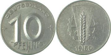 1950e Duitsland 10 Pfennig Ddr 1950 E J1503 vz aluminium, Verzenden