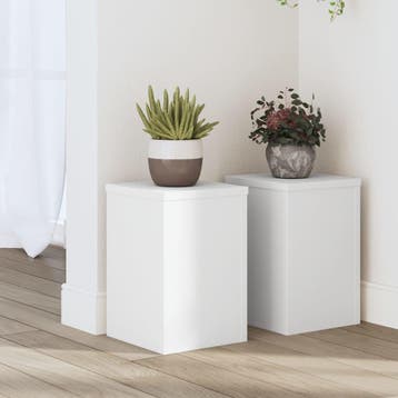 vidaXL Plantenstandaards 2 st 20x20x30 cm bewerkt hout wit, Verzenden