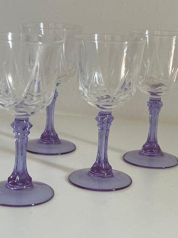 Drankservies voor 6 (6) - Set of 6 Vintage Liqueur Glasses,, Antiek en Kunst