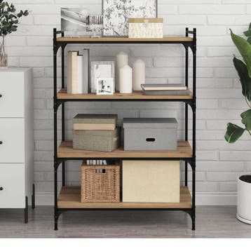 vidaXL Boekenplank Bord 3-laags 4 st 80 x 40 x 1,5 cm, Huis en Inrichting, Verzenden, Nieuw