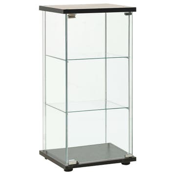 vidaXL Vitrinekast gehard glas zwart, Verzenden