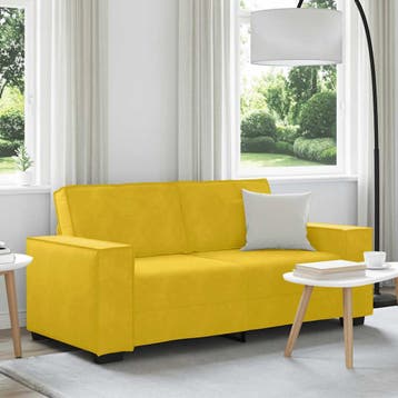vidaXL Tweezitsbank / zetel 180x78x84 cm fluweel geel, Huis en Inrichting, Zetels | Zetels, Verzenden, Nieuw
