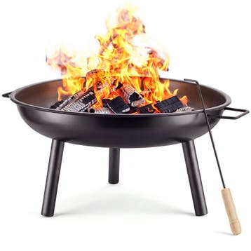 Vuurkorf Diablo van hittebestendig staal met pook - zwart, Verzenden, Nieuw