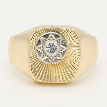 Bague - 18 carats Or jaune, Or blanc Diamant (Naturelle), Nieuw