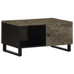 vidaXL Salontafel 80x50x40 cm massief mangohout zwart, Verzenden