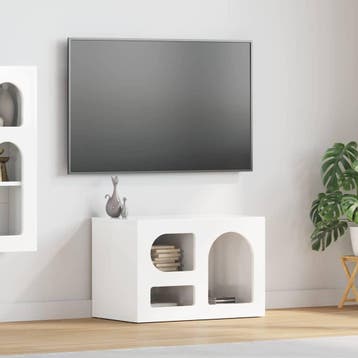 vidaXL TV Kast ELST 60 x 35 x 40 cm Hoogglans wit Bewerkt, Verzenden