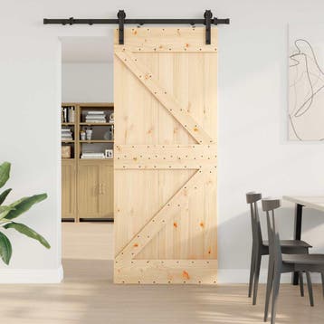 vidaXL Schuifdeur NARVIK Naturel en Zwart 85 x 210 cm (152,5, Verzenden, Nieuw
