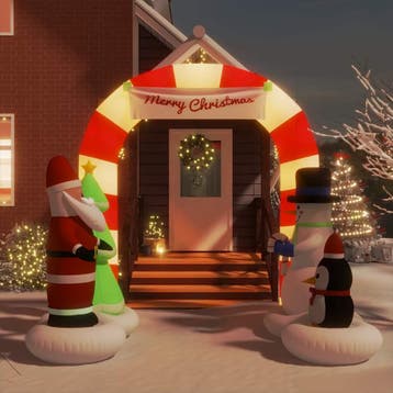 vidaXL Kerstboog opblaasbaar met LEDs 260 cm, Verzenden, Nieuw