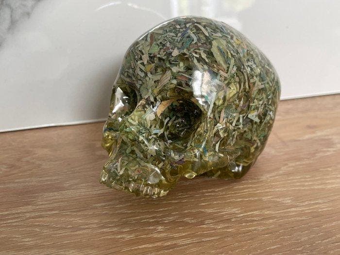 Imbue (1988) - Death and Taxes Skull, Antiquités & Art, Art | Objets design