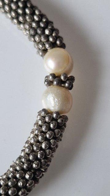 Sans prix de réserve - Bracelet Argent Perle, Handtassen en Accessoires, Antieke sieraden