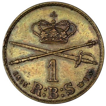 Danemark. Frederik VII. 1 Rigsbankskilling 1853 FK VS (Sans