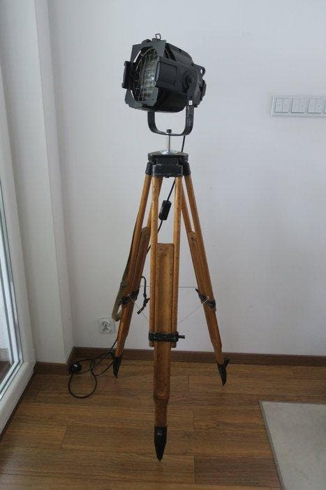 Theater Lamp - Lampadaire - Aluminium, Acier, Bois, Antiek en Kunst, Curiosa en Brocante
