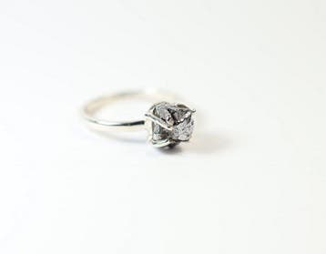 Meteoriet Campo del Cielo ring / nieuw 925. Sterlingzilver -