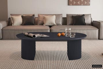 Lagos salontafel ovaal, kleur donkerbruin (nieuw, outlet), Nieuw, Overige materialen