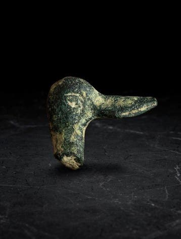 Oud-Romeins, Keizerrijk Brons Bronzen kopmontage van een