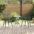vidaXL Tuinstoel 2 pcs Zwart 53 x 51 x 88,5cm Aluminium, Verzenden, Nieuw