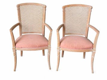 Fauteuil (2) - Bois, Textile, paille de Vienne - Fauteuils