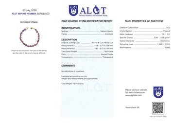Sans prix de réserve - Bracelet Argent - Amethyst - Certifié