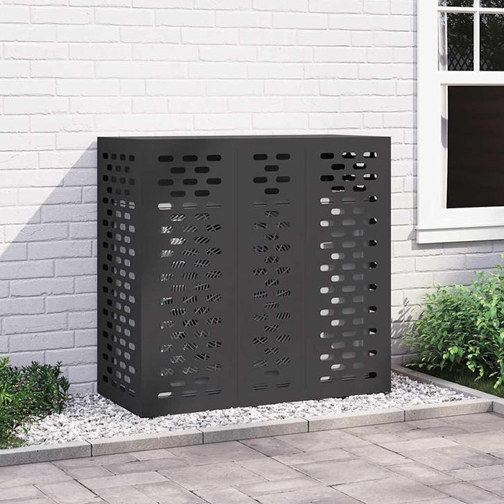 vidaXL Air Conditioner Hoes Zwart 110 x 50 x 105 cm Staal, Elektronische apparatuur, Airco's, Nieuw, Verzenden