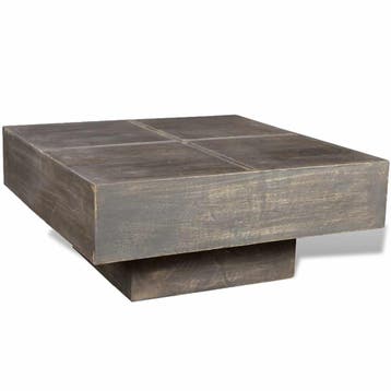 vidaXL Salontafel vierkant massief mangohout donkerbruin, Verzenden, Nieuw