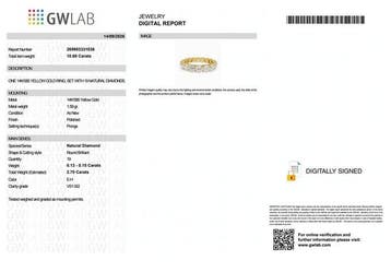 Zonder minimumprijs - Ring - 14 karaat Geel goud - 2.70ct., Nieuw