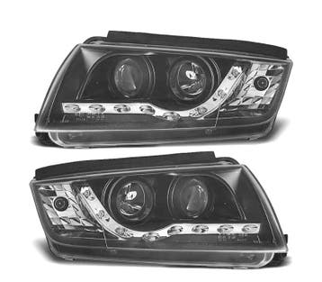 PHARES LED DAYLIGHT POUR SKODA FABIA 99-07 FOND NOIR, Verzenden, Nieuw