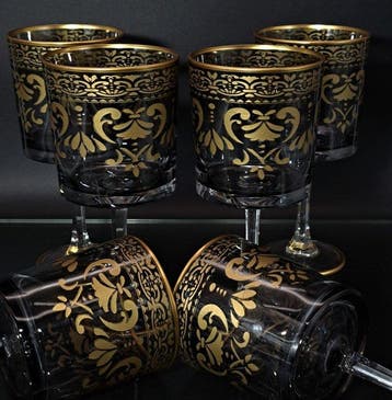 Artemisia - Drinkset - Arno Vino - Kristal, gouden zecchino, Antiek en Kunst