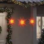 vidaXL Kerstlampen met LEDs 3 st inklapbaar rood, Verzenden, Nieuw