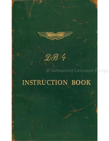 1958 ASTON MARTIN DB4  INSTRUCTIEBOEKJE ENGELS, Ophalen of Verzenden