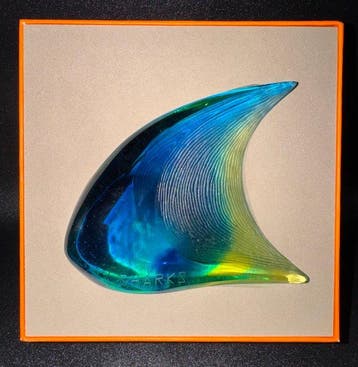 Daum - Beeldje - Poisson Bleu Jaune - Kristal, Antiquités & Art
