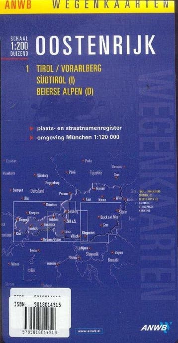 Anwb Wegenkaart Tirol Beierse Alpen, Boeken, Verzenden, Nieuw