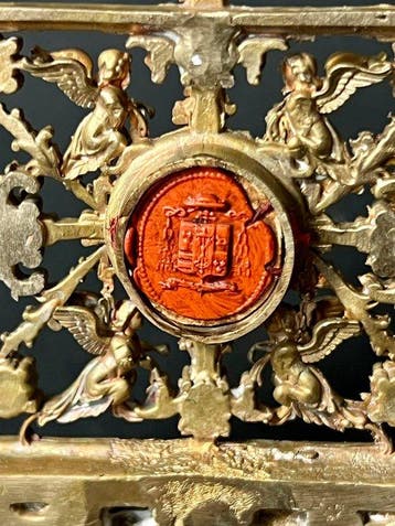 Reliekhouder - Legering - 1800-1850 - S. Crucis D.N.J.C., Antiek en Kunst