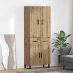 vidaXL Highboard met lade 2 pcs Artisan Eiken 69,5 x 34 x, Huis en Inrichting, Kasten | Dressoirs, Verzenden, Nieuw