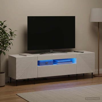 vidaXL LED tv-meubel Hoogglans Wit Bewerkt hout, Verzenden, Nieuw
