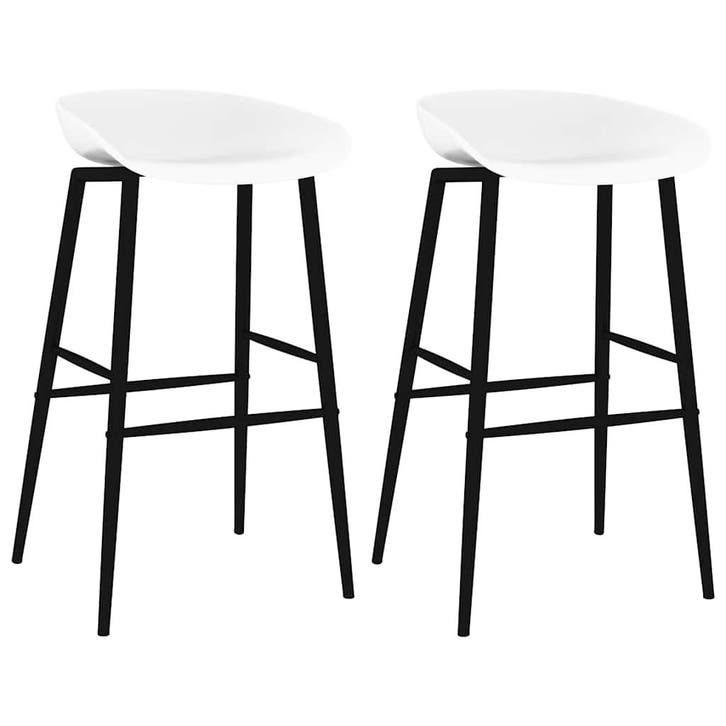 vidaXL Barstoelen 2 st wit, Maison & Meubles, Tabourets de bar, Envoi