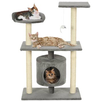 vidaXL Kattenkrabpaal met sisal krabpalen 95 cm grijs, Verzenden, Nieuw